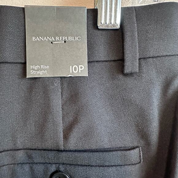 Banana Republic Petite Siena Straight Wool Pant Black 10 445616 - Picture 6 of 10